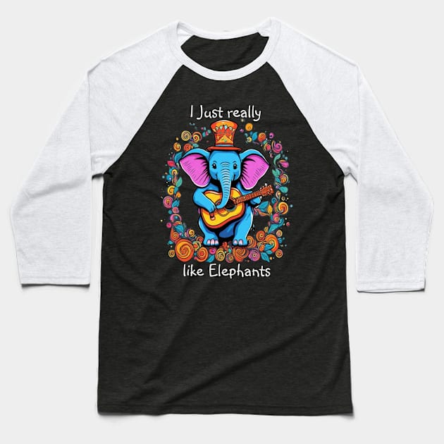 Elephonic Ruler I really like elephants Baseball T-Shirt by coollooks